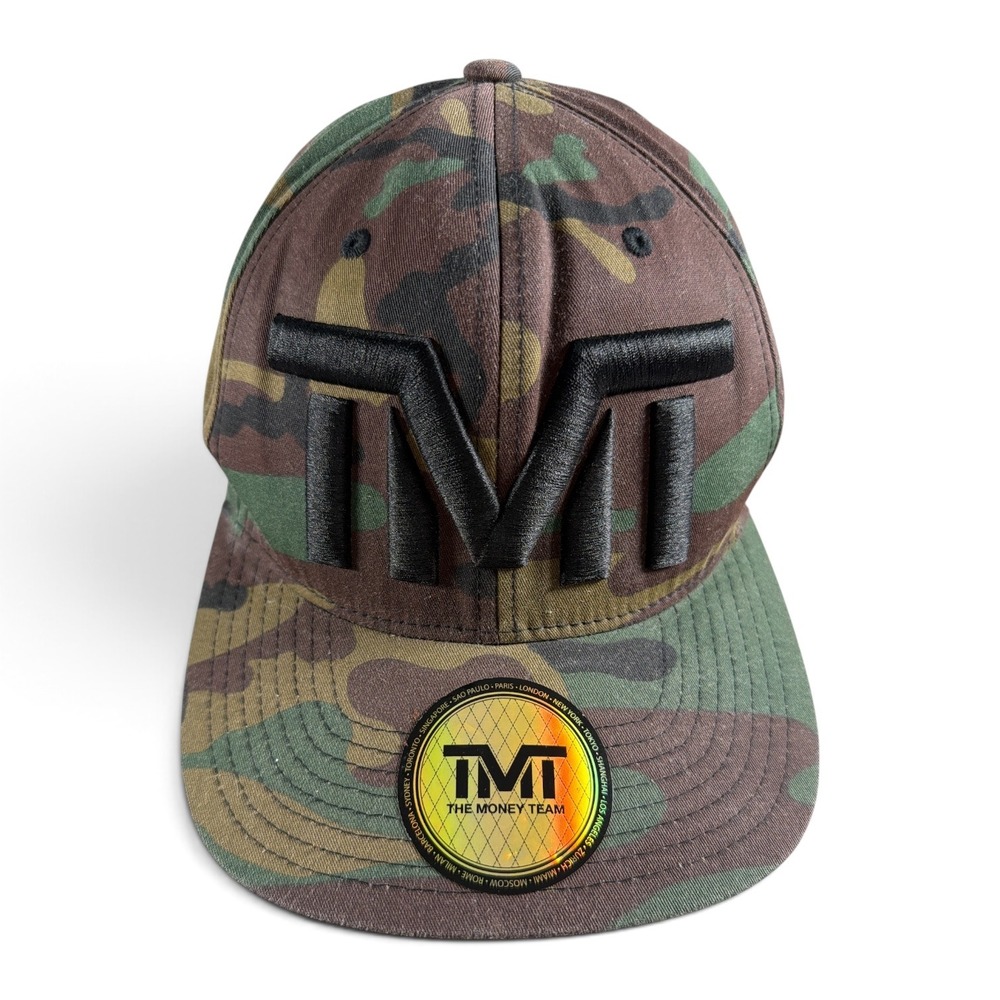 The Money Team TMT Camo Snapback Hat Mens OSFM Green Brown 3D Embroidery Logo